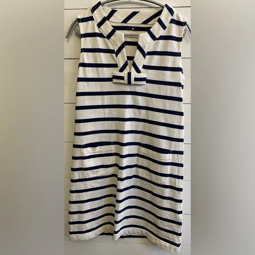 Kate Spade New York Women’s Small Tropez Navy/White Stripe Cotton‎ Shift Dress